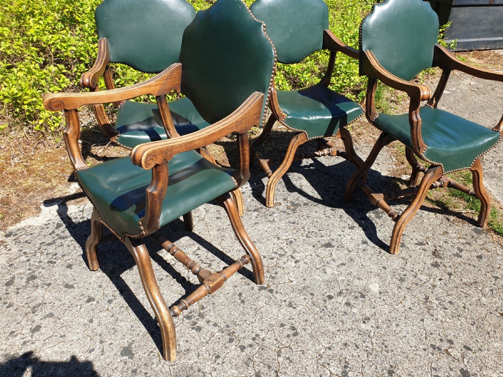 Set of 4 X frame hall armchairs View IV