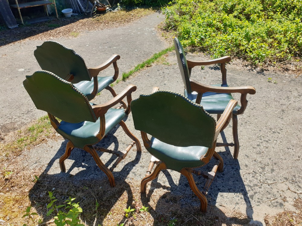 Set of 4 X frame hall armchairs View VI