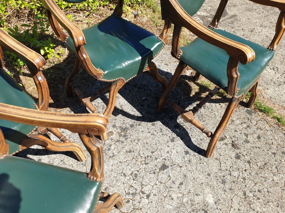 Set of 4 X frame hall armchairs View VII