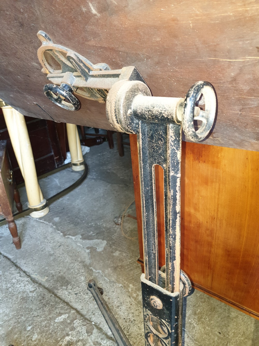 Early 20th century fully adjustable working stand.