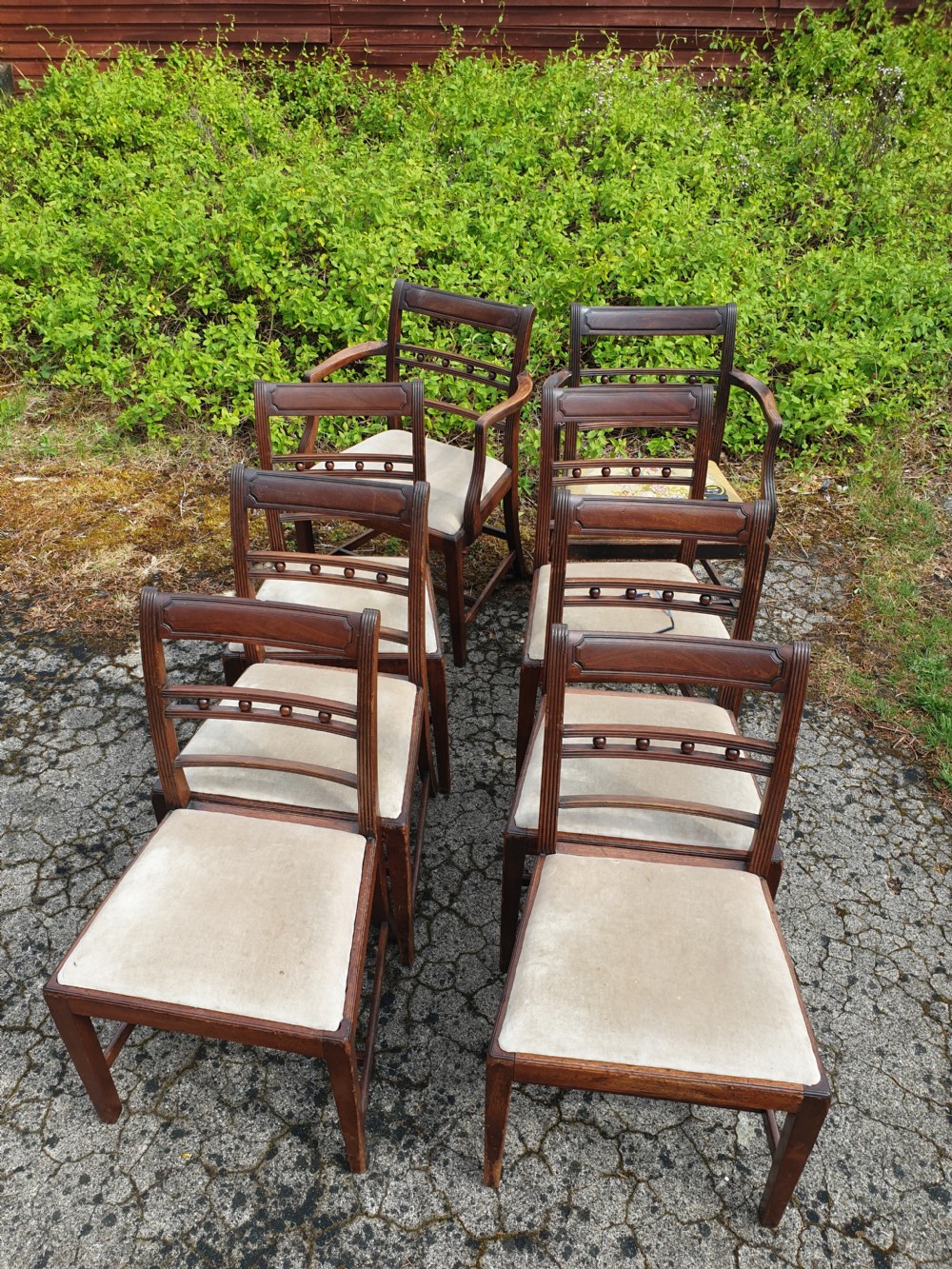 Set of 8 Regency mahogany dining chairs.  View VIII