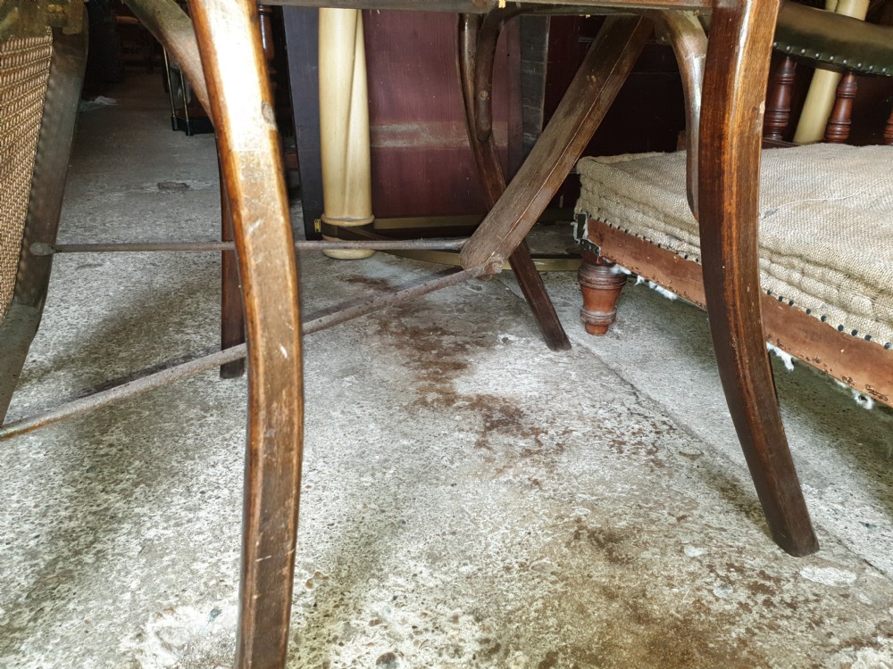 Early 20th century caned bentwood adjustable armchair.  View IV