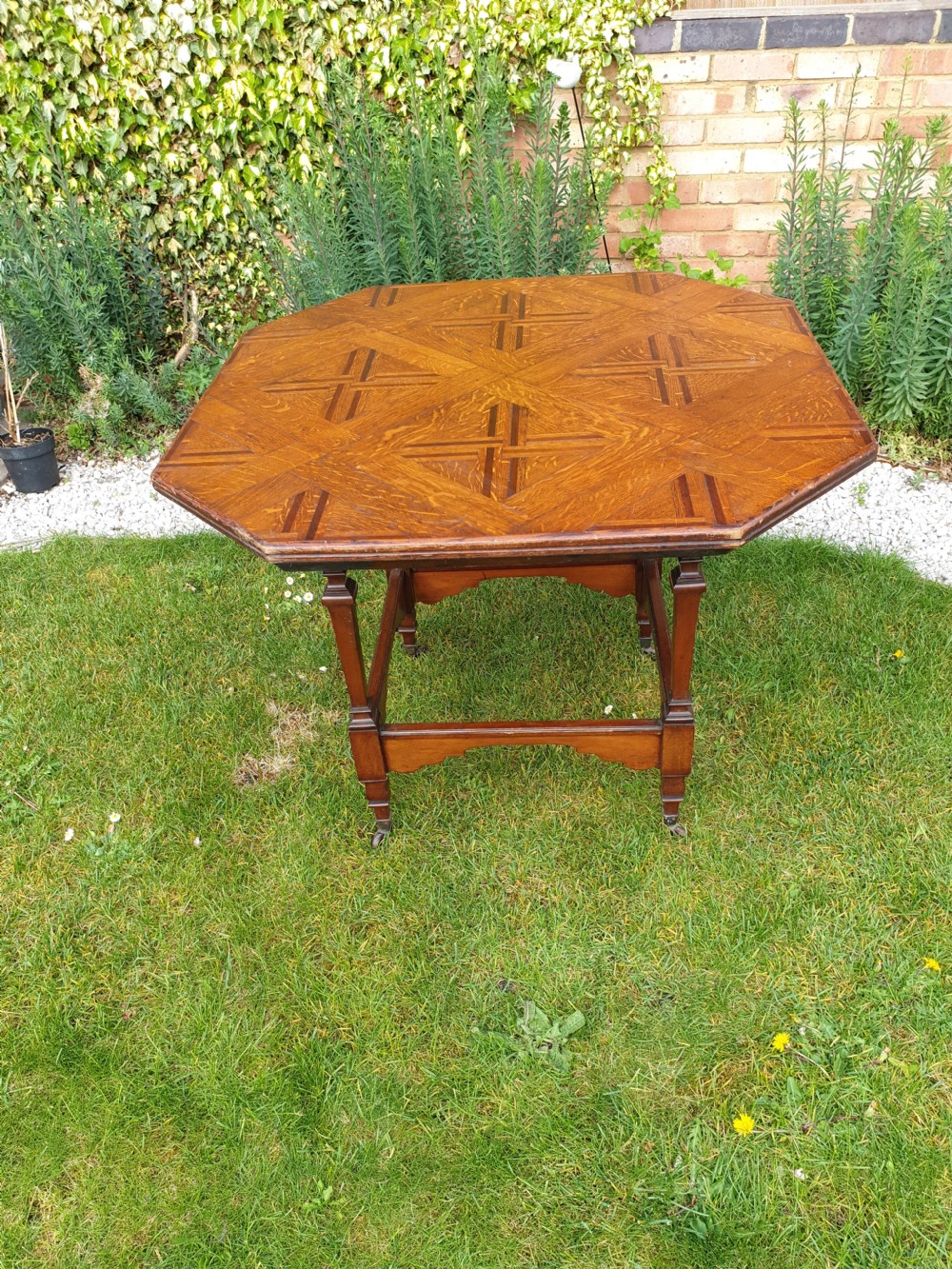 Late Victorian parquetry top occasional table. View III