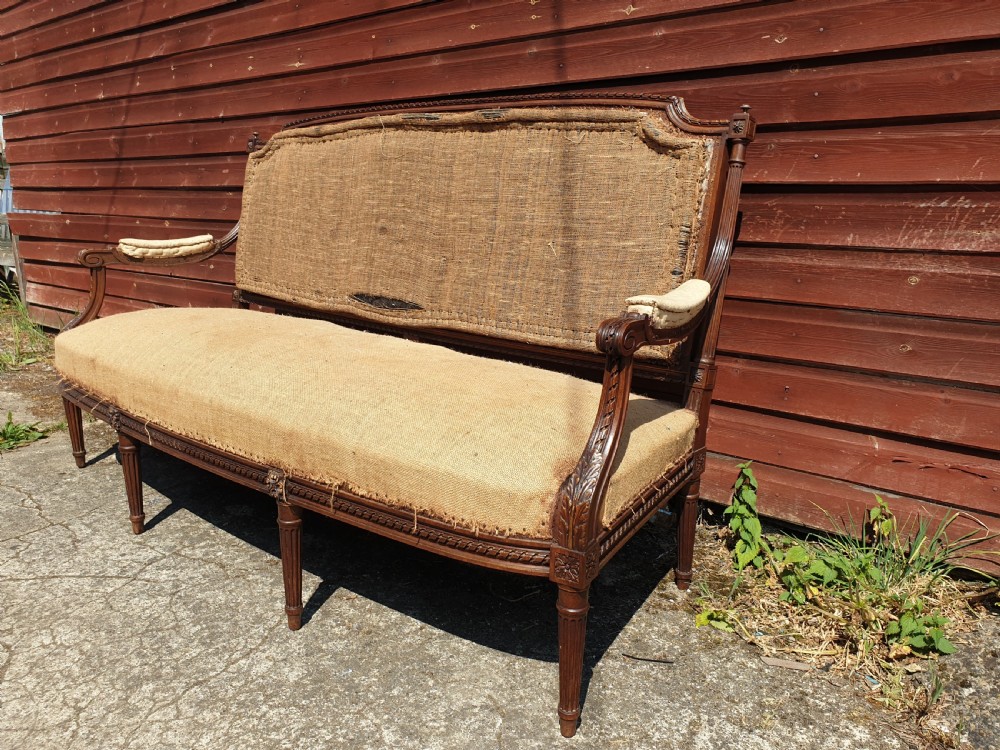 Late 19th century carved walnut sofa. 