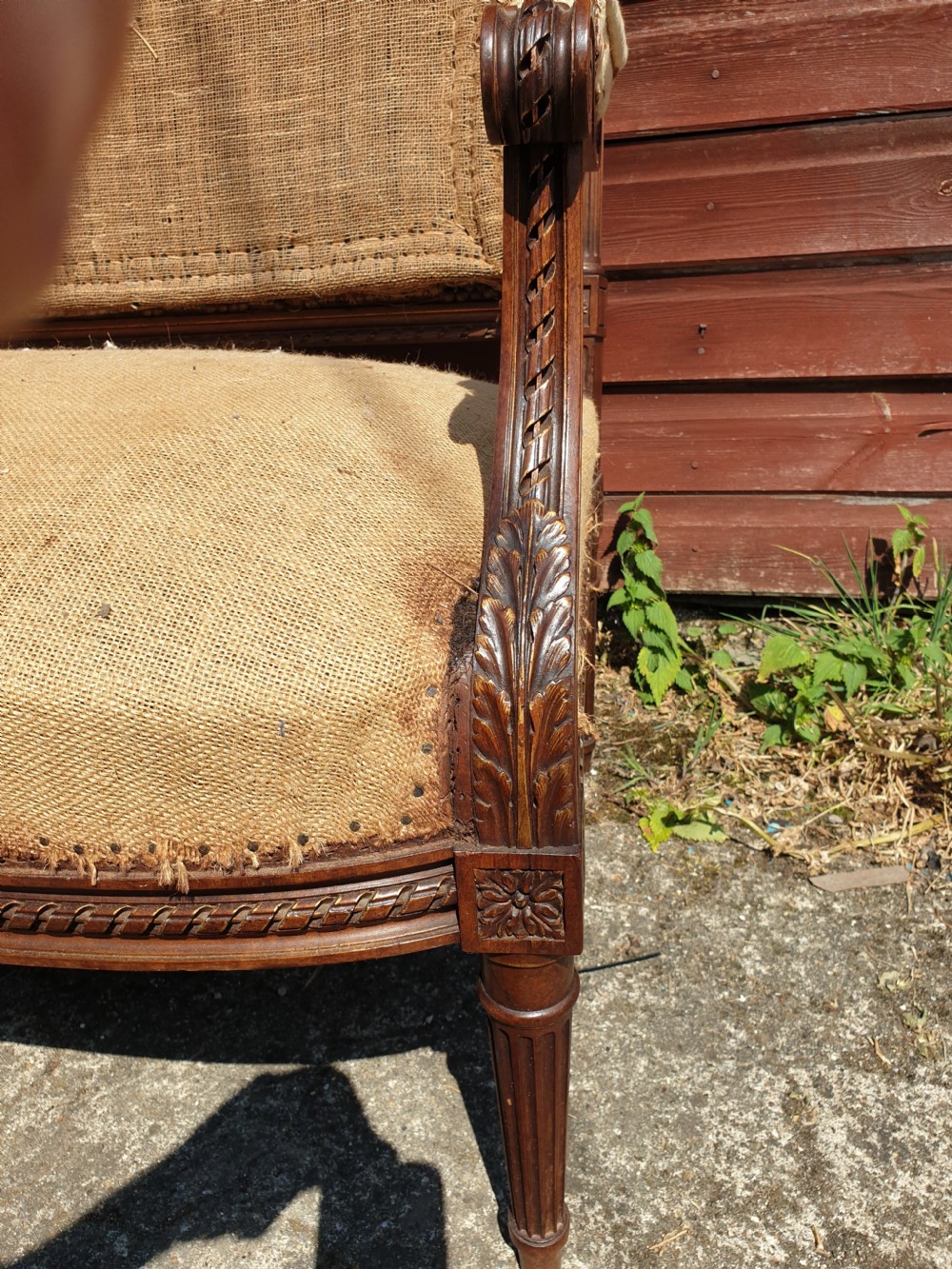 Late 19th century carved walnut sofa.  View V