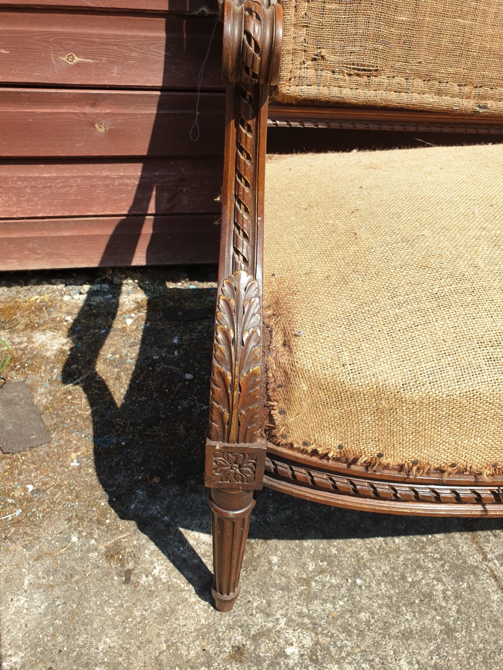 Late 19th century carved walnut sofa.  View VI