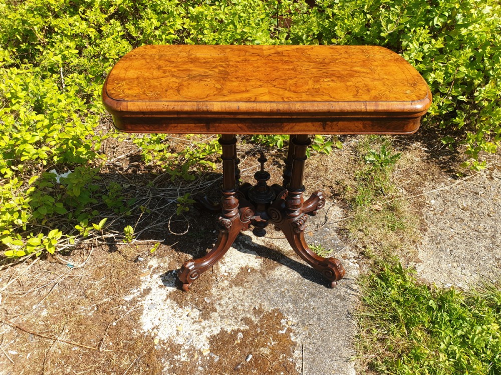 Victorian walnut games table. 