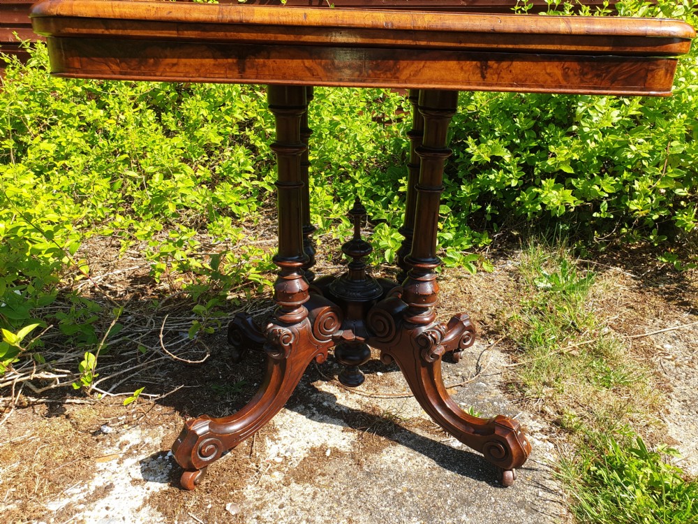 Victorian walnut games table.  View III