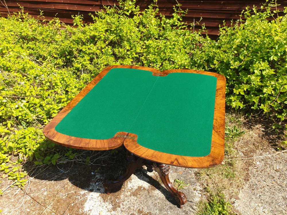 Victorian walnut games table.  View V