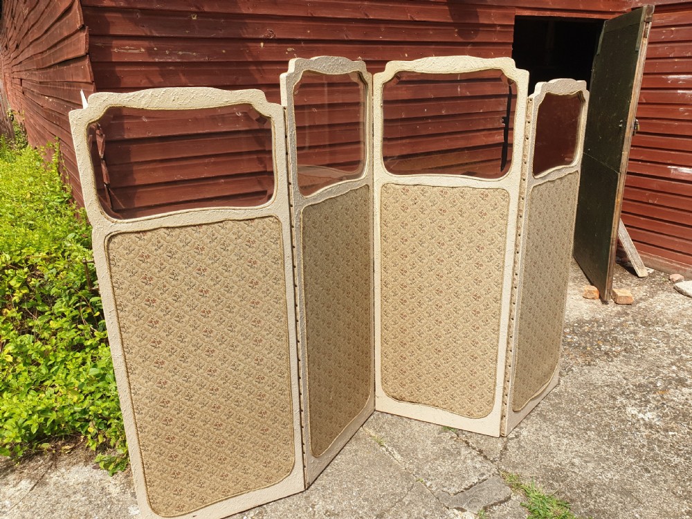 Large late Victorian folding dressing screen. 