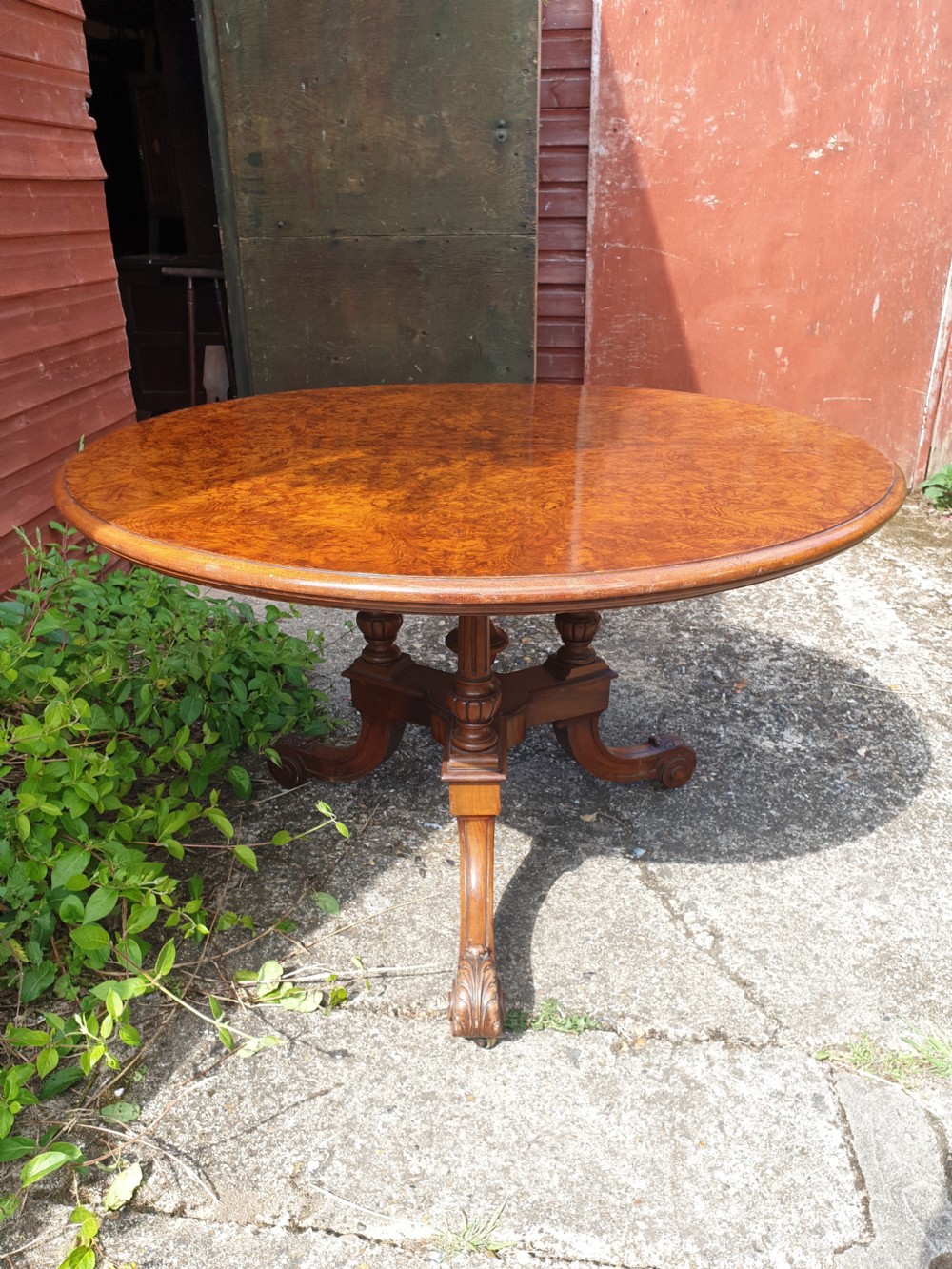 Mid Victorian walnut circular centre table. View II