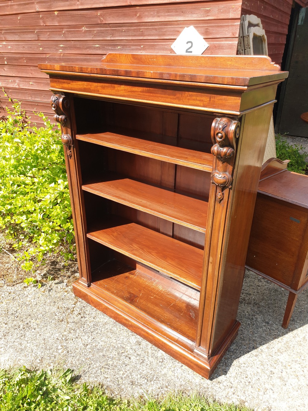 Good Victorian mahogany open front bookcase  View IV