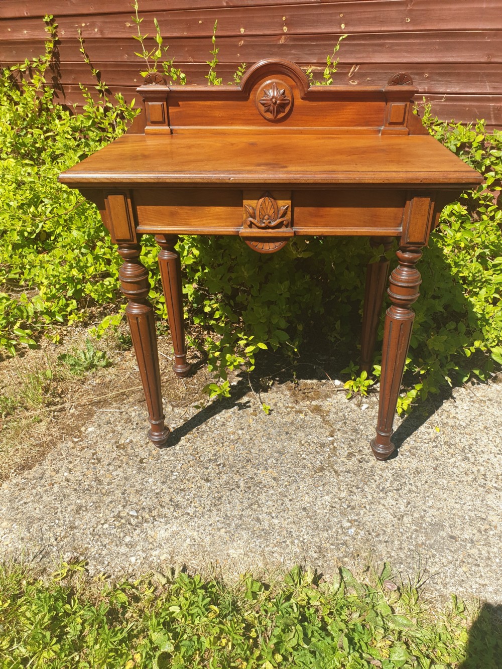 Small Victorian walnut hall table  View II