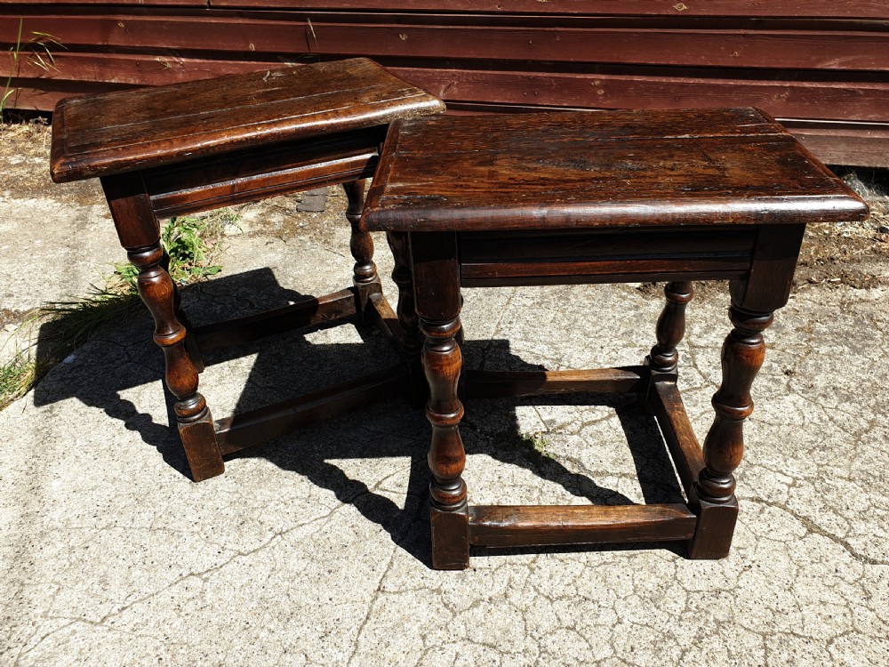 Pair of oak Joint stools View III