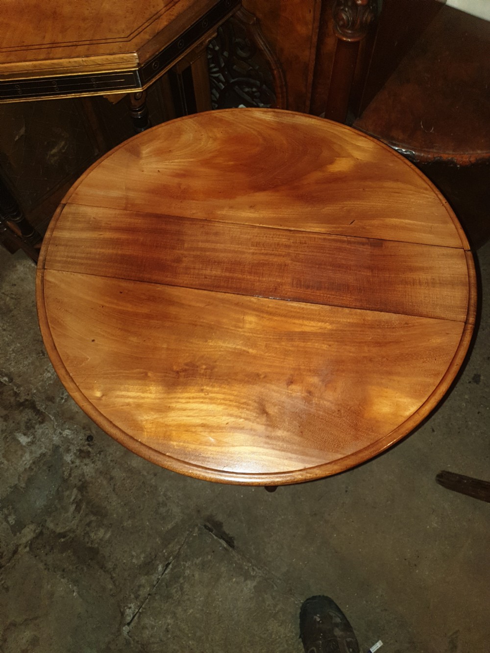 Neat pedestal drop flap occasional table  View III