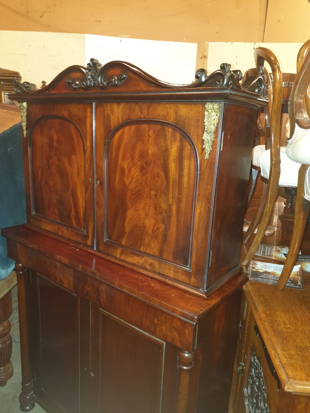 Regency mahogany 2 part cabinet.  View IV