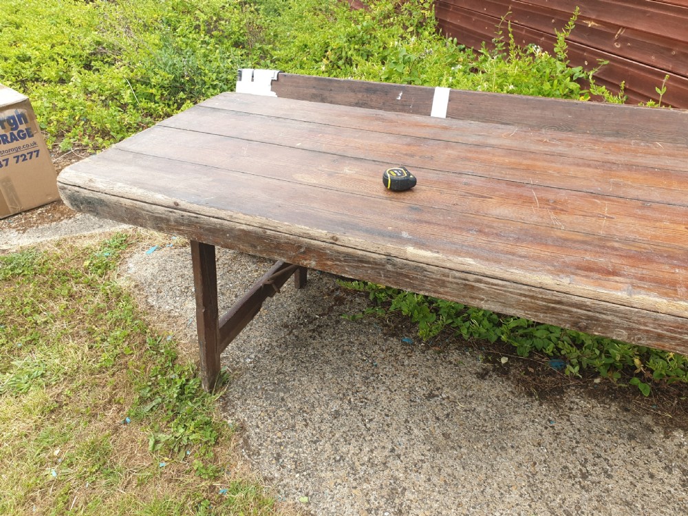 Large french harvest dining table View II