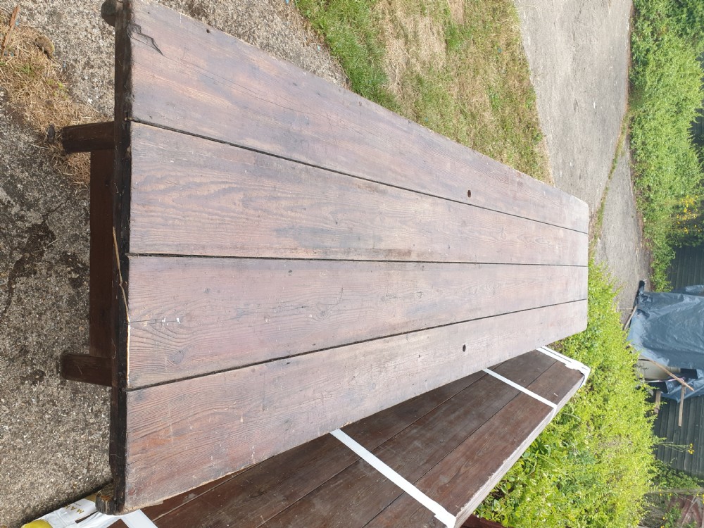 Large french harvest dining table View III