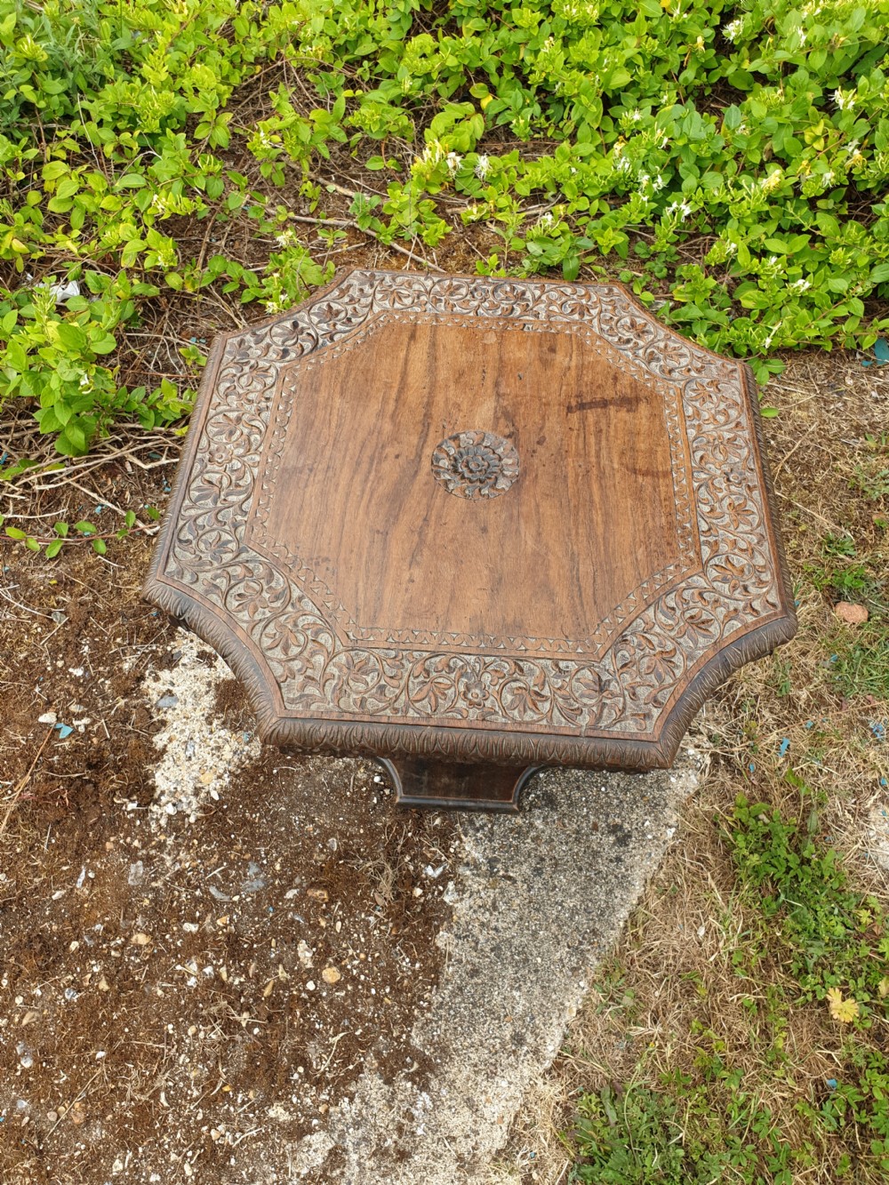 Late 19th century carved Anglo Indian occasional table  View II