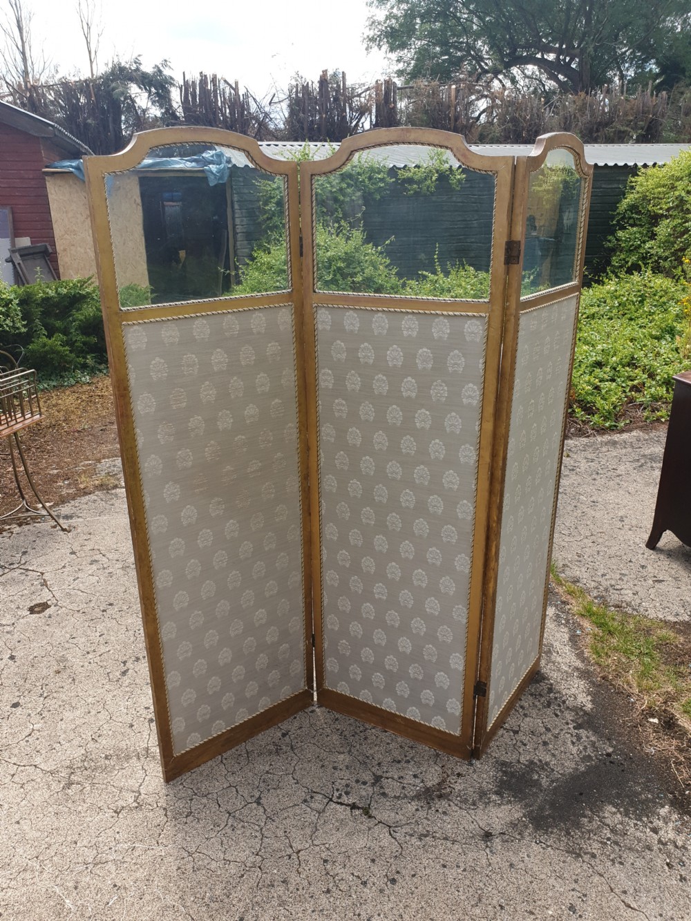 Late Victorian gilt frame 3 fold screen  View IV