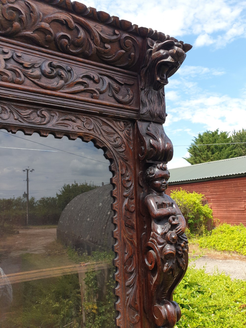 Well carved late Victorian oak cupboard  View III
