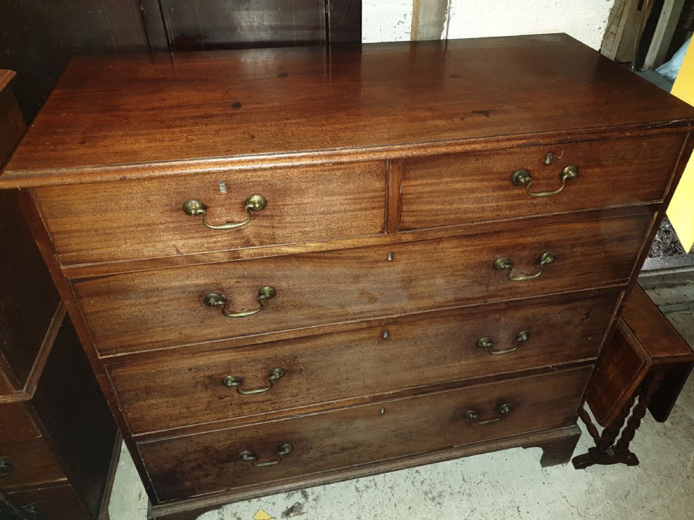 Good practical late Georgian mahogany chest of drawers  View II