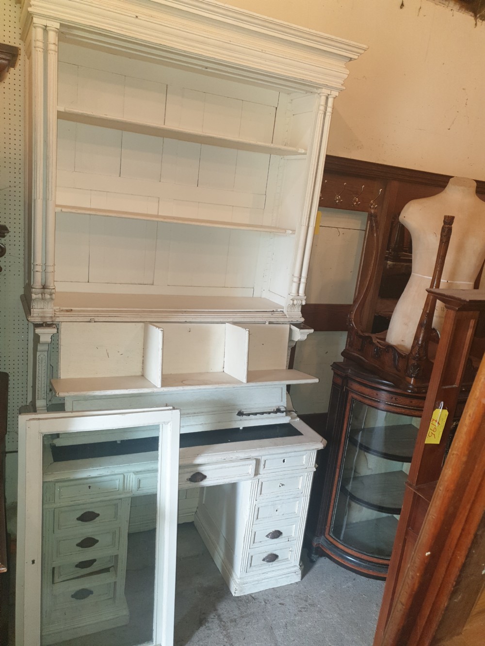 Large late 19th century house keepers bookcase desk. View VII