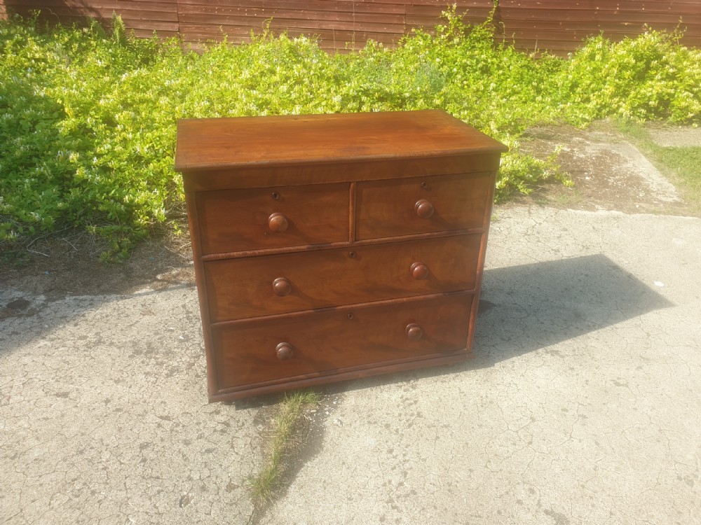 Practical early Victorian mahogany chest of drawers.  View II