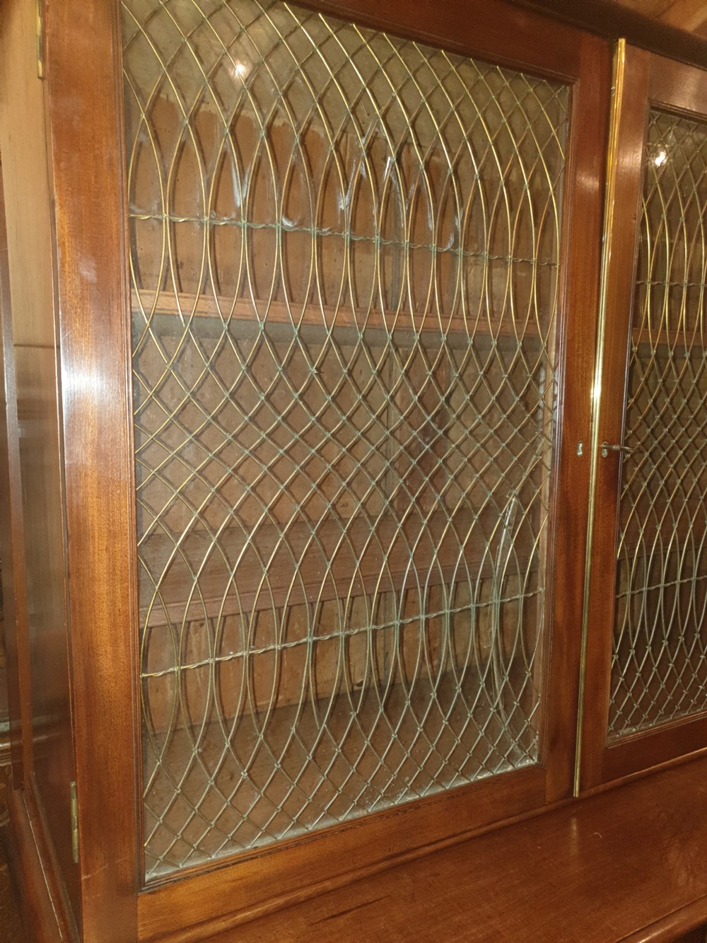Good Regency mahogany 2 part cabinet.  View V