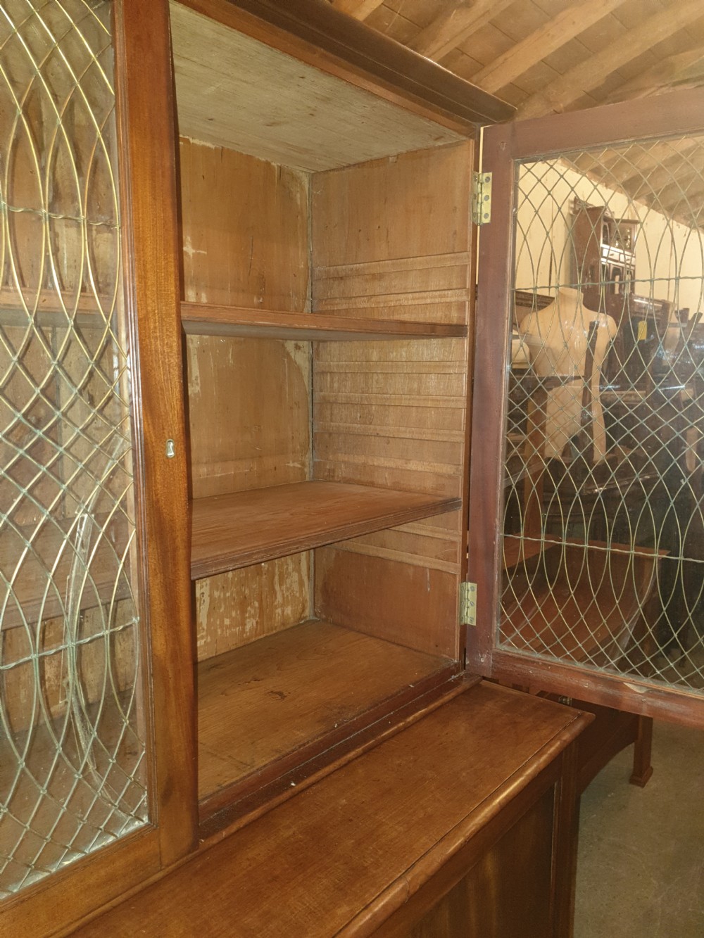 Good Regency mahogany 2 part cabinet.  View VI