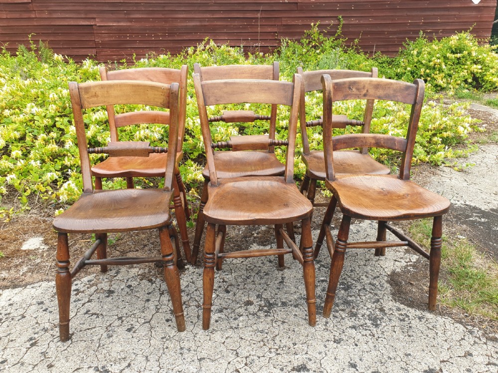 Harlequin set of 6 Windsor kitchen chairs