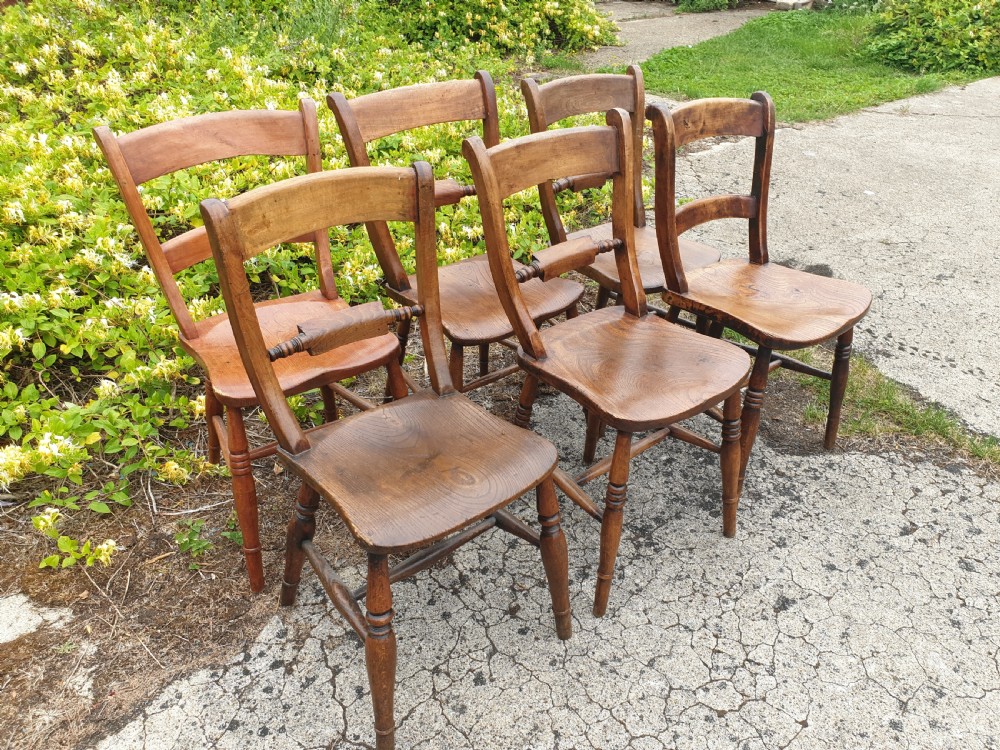 Harlequin set of 6 Windsor kitchen chairs View II