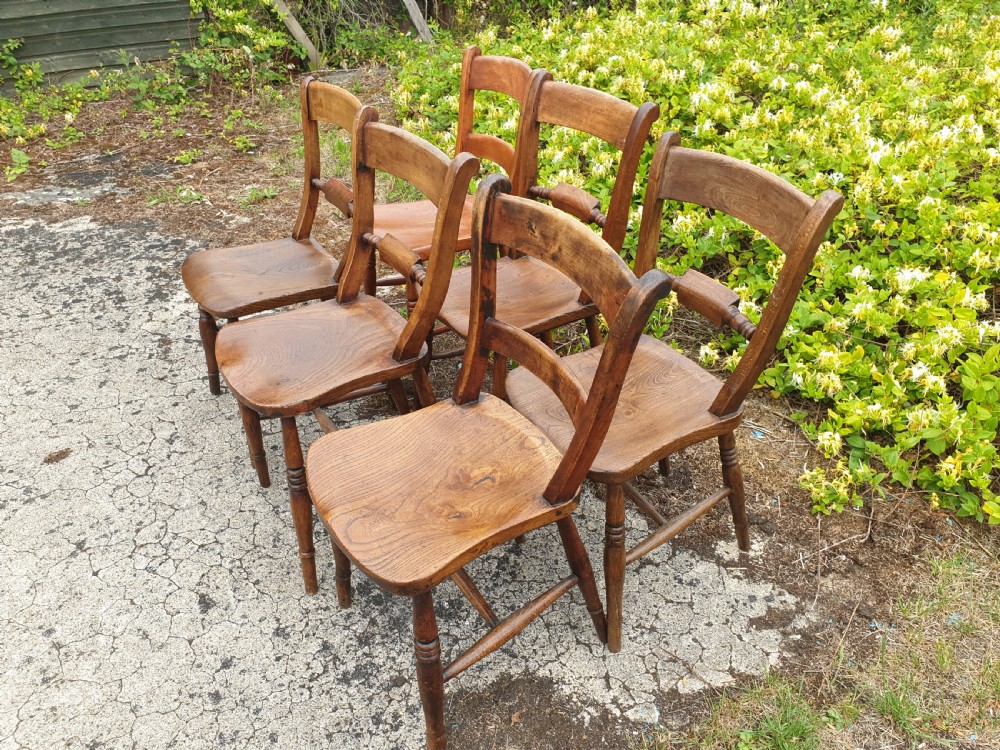 Harlequin set of 6 Windsor kitchen chairs View III