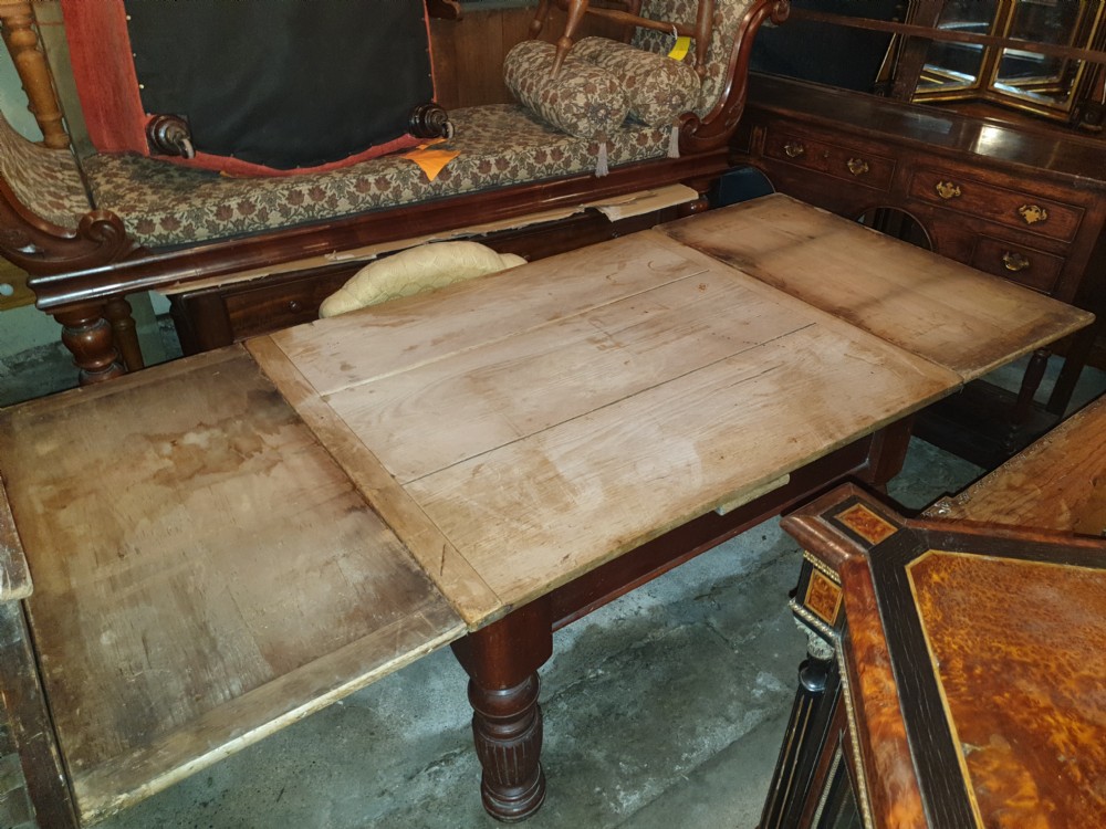 Victorian scrub top extending pine kitchen table. View III