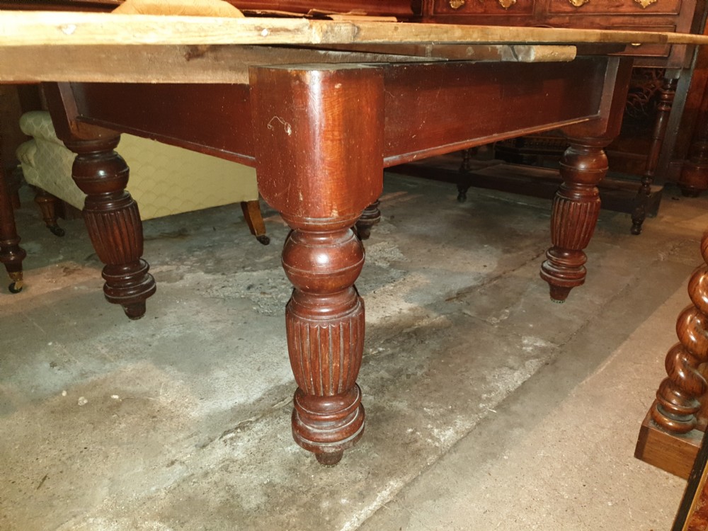 Victorian scrub top extending pine kitchen table. View VI