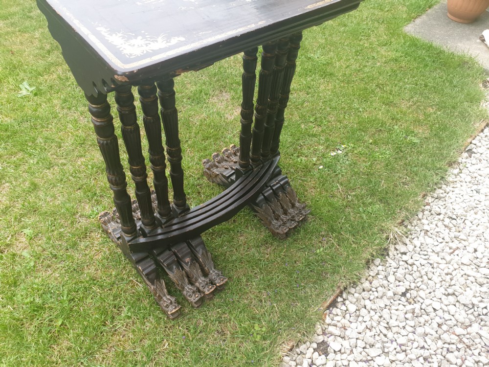 Nest of 4 Oriental lacquered tables  View V