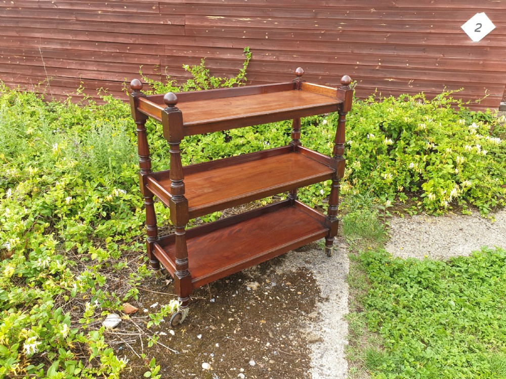 Late Victorian 3 tier mahogany buffet trolley 