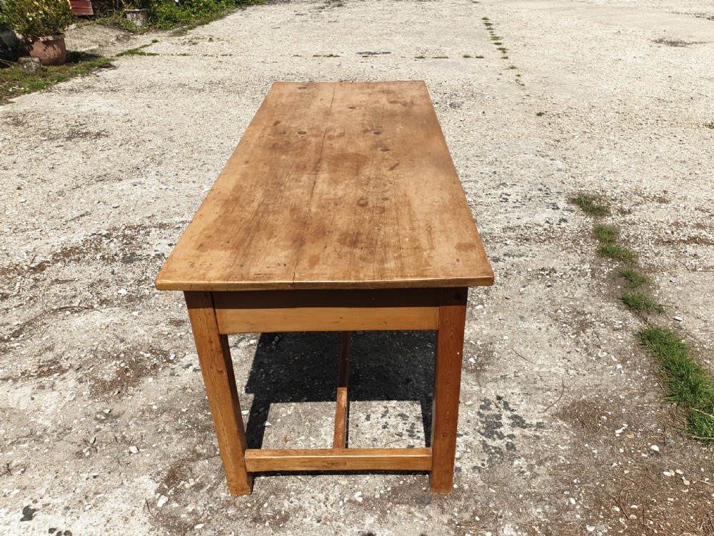 Good Victorian 2 drawer pine farmhouse table.  View III