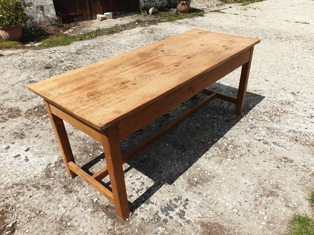 Good Victorian 2 drawer pine farmhouse table.  View IV