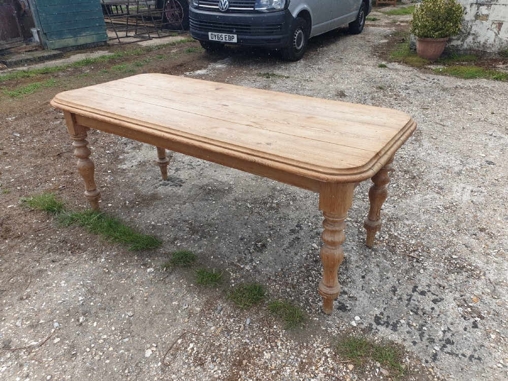Victorian pitch pine farmhouse kitchen table View III