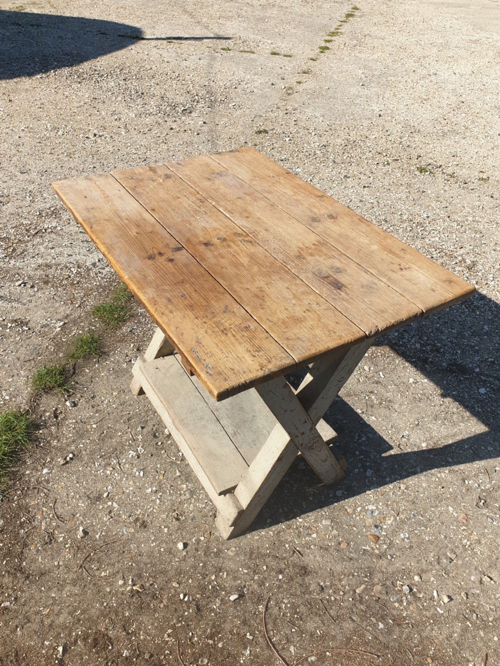 Late 19th century rustic farmhouse side table View II