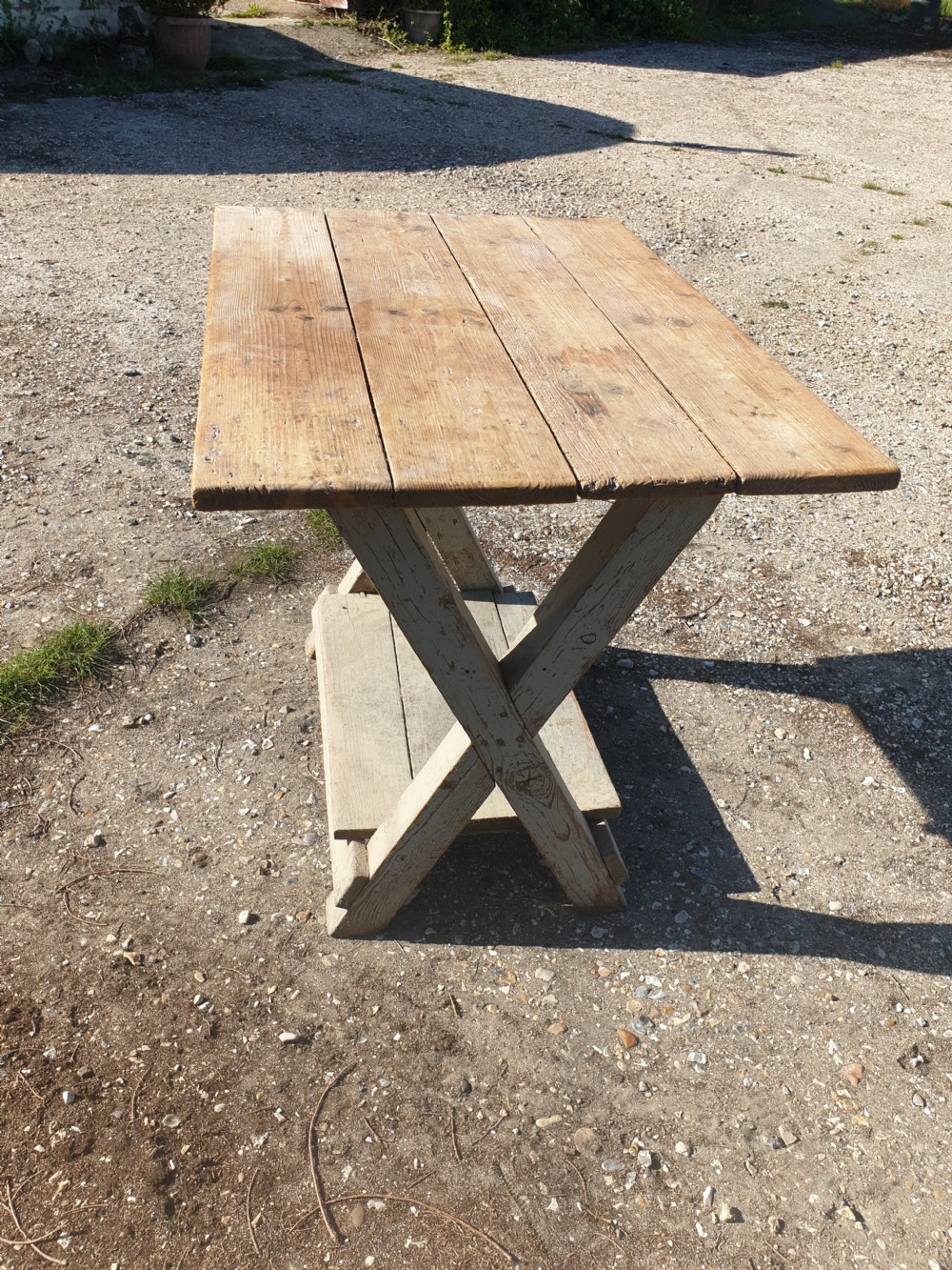 Late 19th century rustic farmhouse side table View III