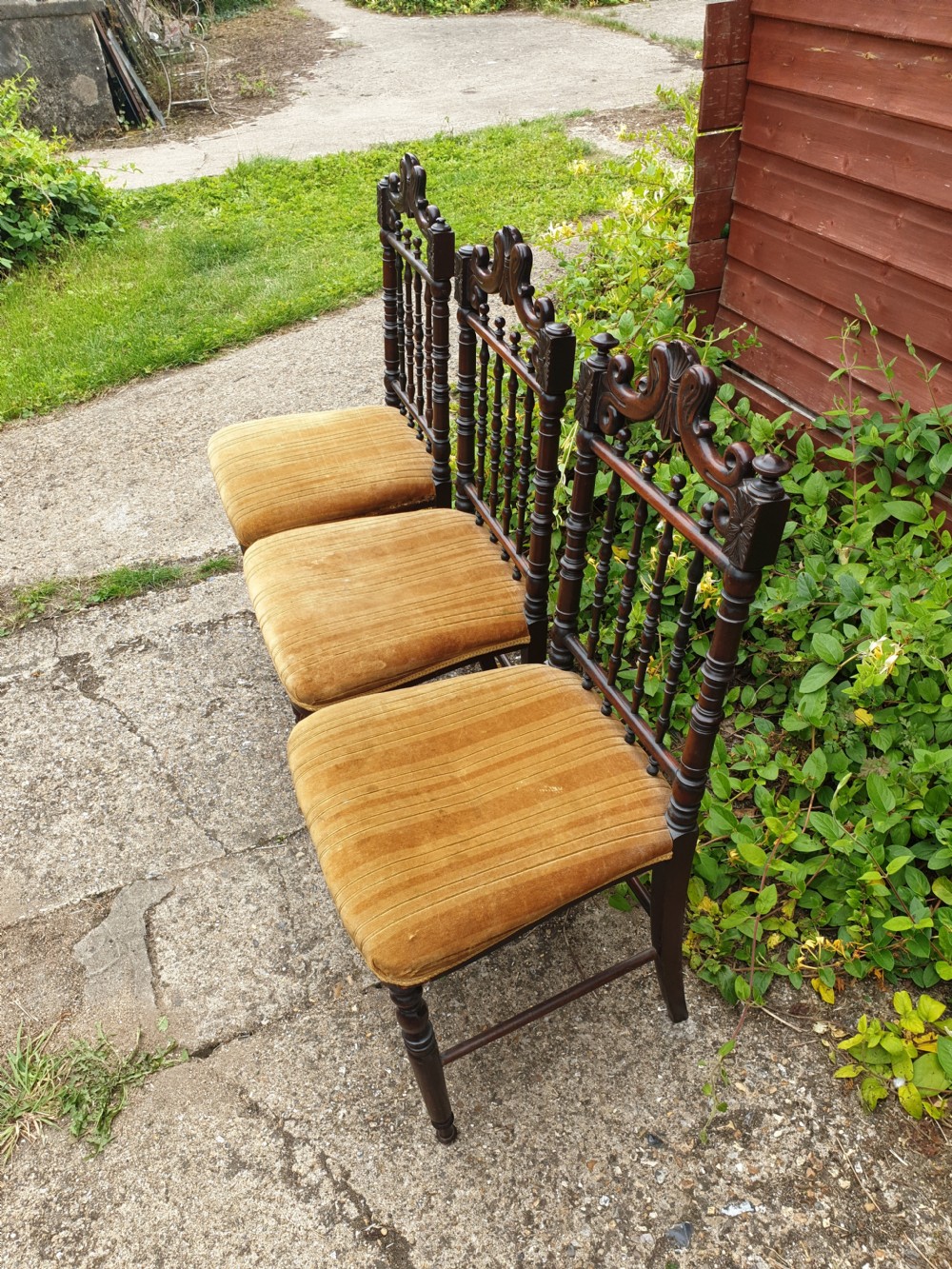 Pair of pretty early Victorian bedroom chairs. View V