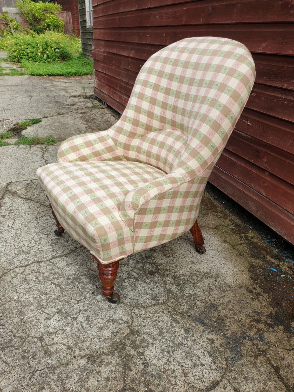 Good Victorian upholstered bedroom chair.  View III