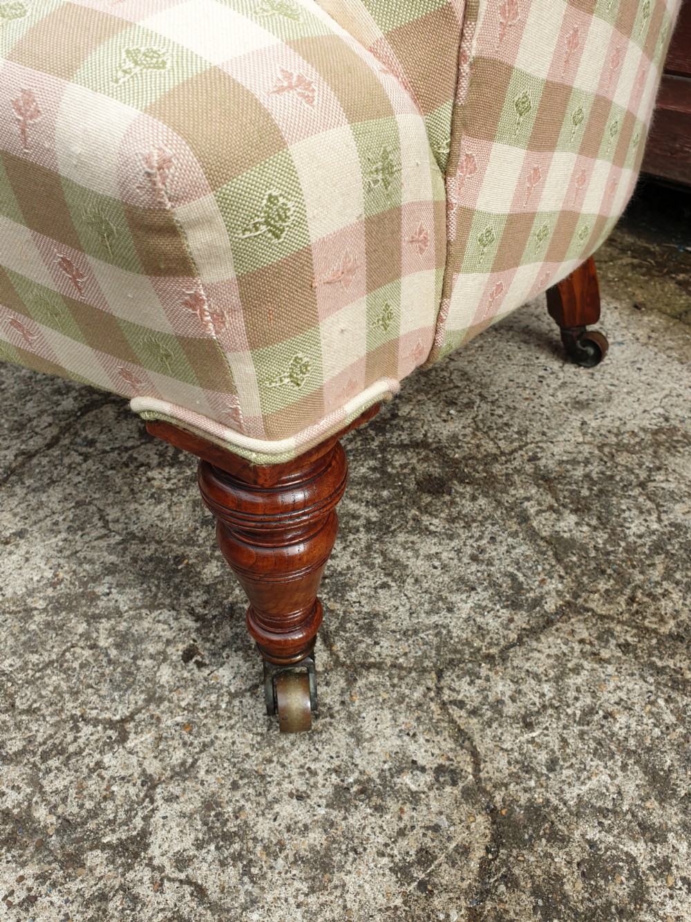 Good Victorian upholstered bedroom chair.  View IV