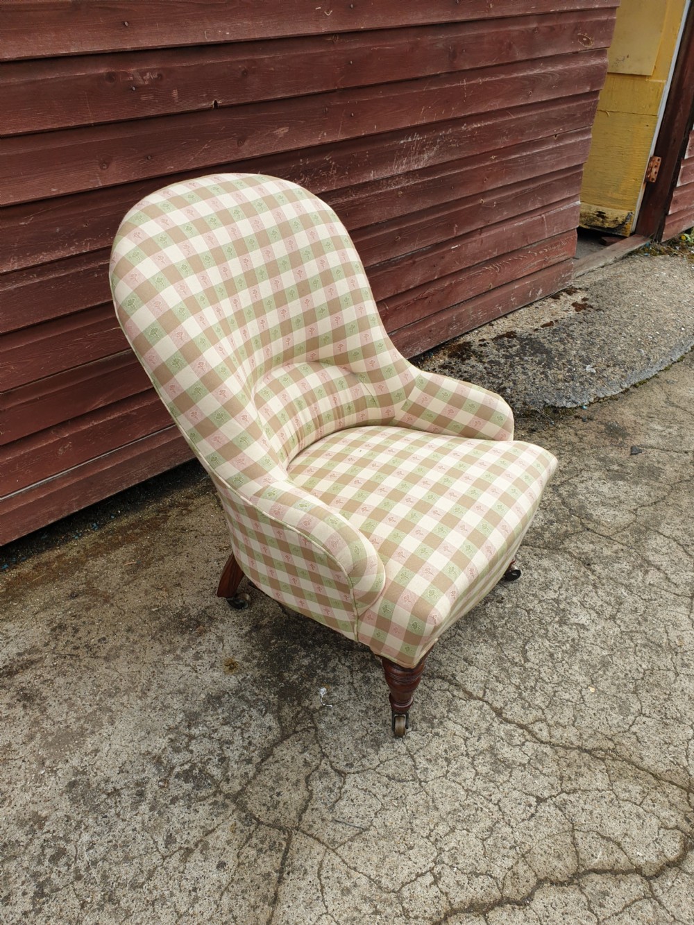 Good Victorian upholstered bedroom chair.  View V
