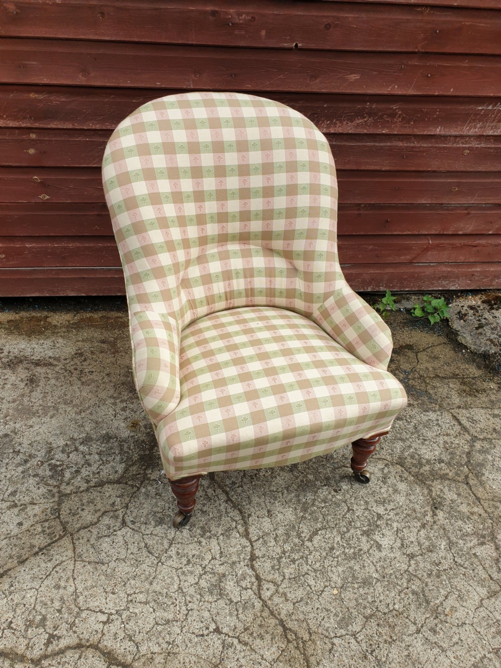 Good Victorian upholstered bedroom chair.  View VI