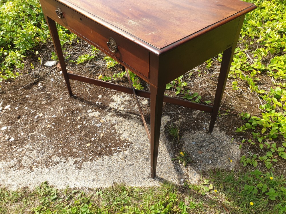 Late Georgian single drawer mahogany side table.  View II