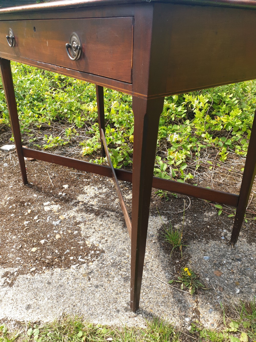 Late Georgian single drawer mahogany side table.  View III