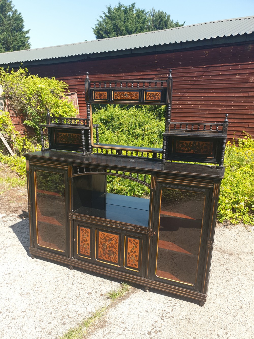 Victorian ebonised and Aesthetic movement side cabinet. 